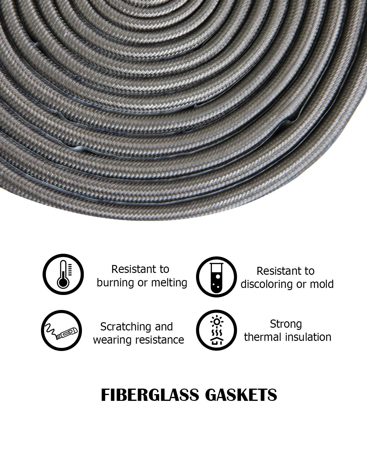 Kamaster Wire Mesh Gasket Kit Fit Kamado Grill Classic High Temp Fiberglass Gasket Replacement For Louisiana Grills Bbq Smoker G
